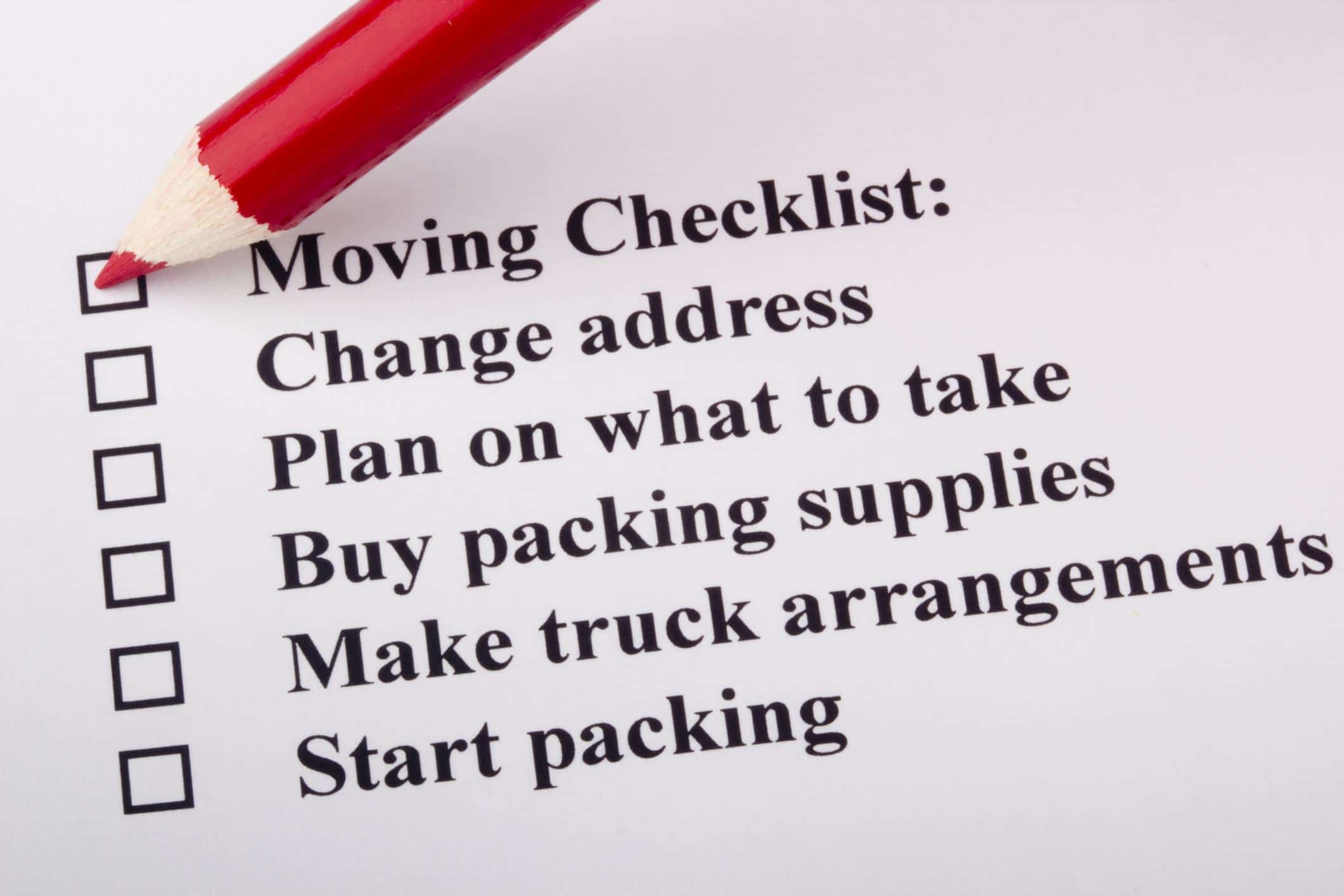 checklist for moving out of state
