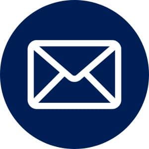 email icon white on navy blue background