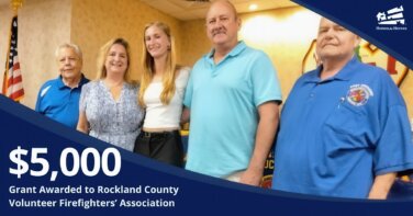 Rockland County Volunteer Firefighters' Association Scholarship Award participant with parents and members of association Homes for Heroes Foundation Grant