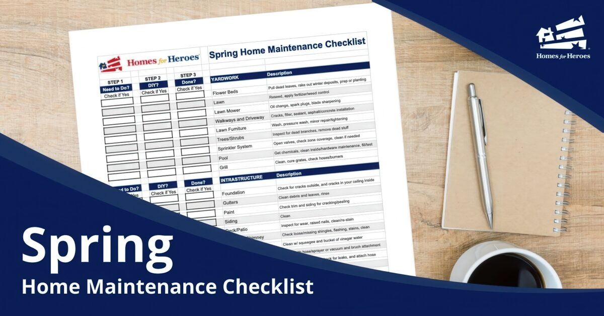 Spring Home Maintenance Checklist Download Homes for Heroes