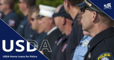 A line of seven police officers all in different variations of uniform looking at something off to the left