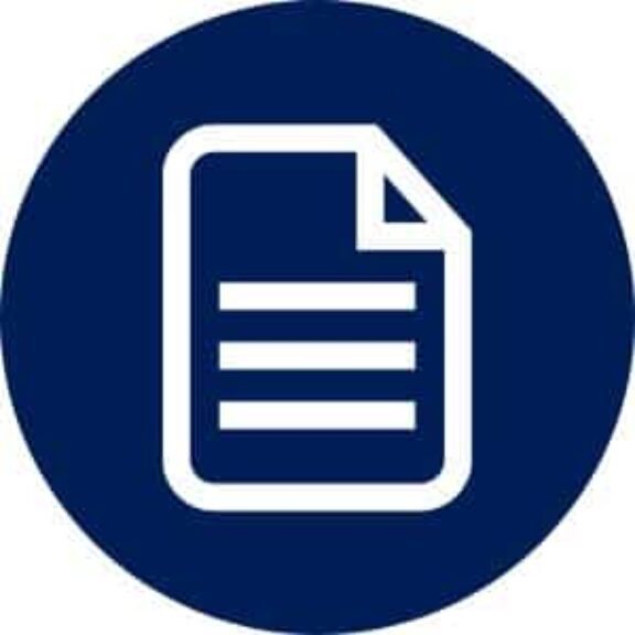 document icon white on navy blue background