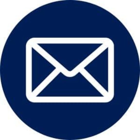 email icon white on navy blue background