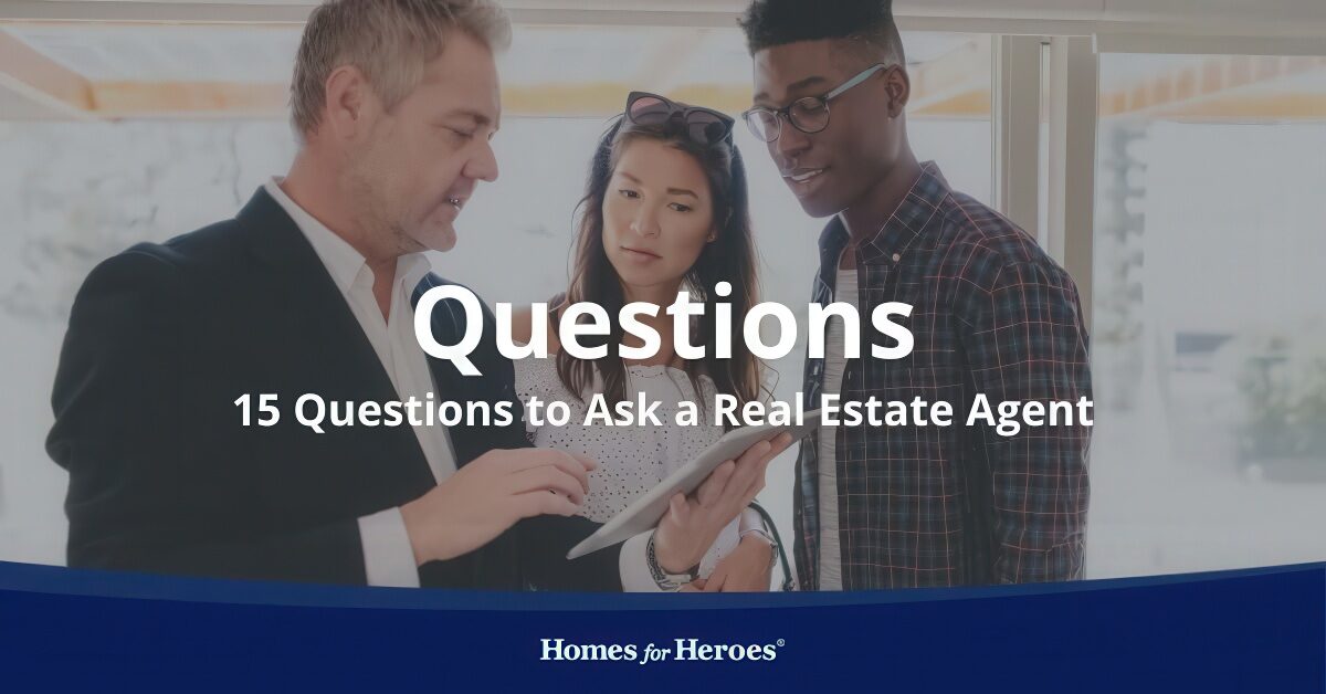 home buyer couple with questions to ask a real estate agent on tablet while walking through house for sale