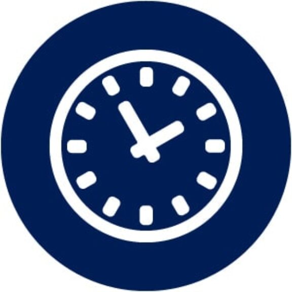 icon white clock blue background