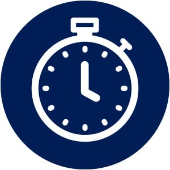 icon white stopwatch blue background