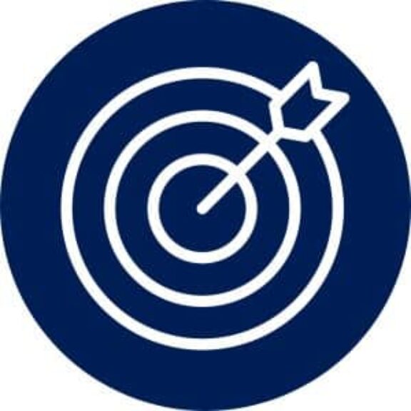 target arrow icon white on navy blue background