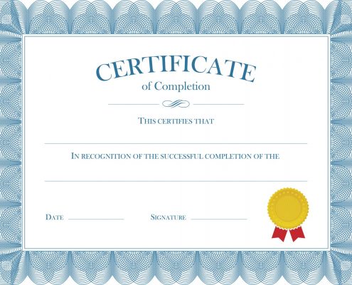 Certificate of Completion